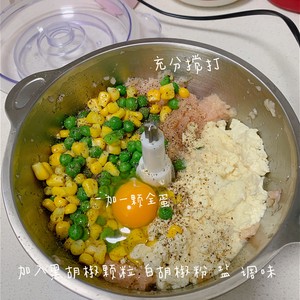 自制減肥餐低脂豆腐雞肉餅的做法 步驟3