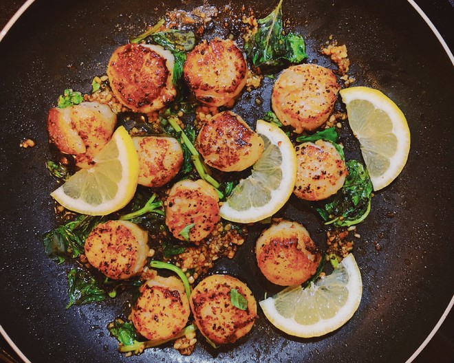 香煎帶子??扇貝 Seared Scallops with Garlic Basil Butter｜十五分鐘做出超好吃的西式海鮮??的做法