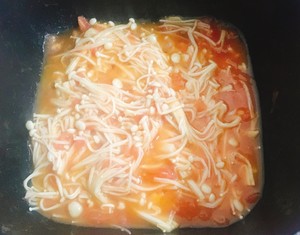 低脂健康-西紅柿金針菇蝦仁湯的做法 步驟4
